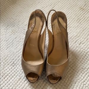 Christian Louboutin Metallic Slingback Pumps